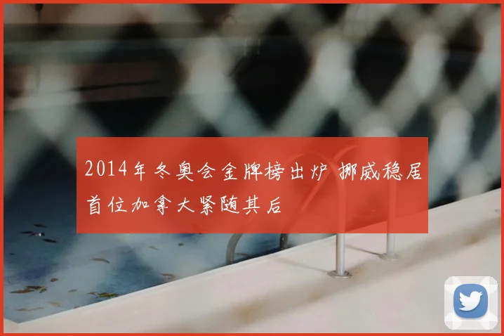 2014年冬奥会金牌榜出炉 挪威稳居首位加拿大紧随其后
